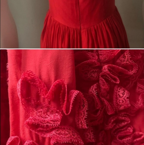 Red 100% Silk Dress - Picture 5 of 5